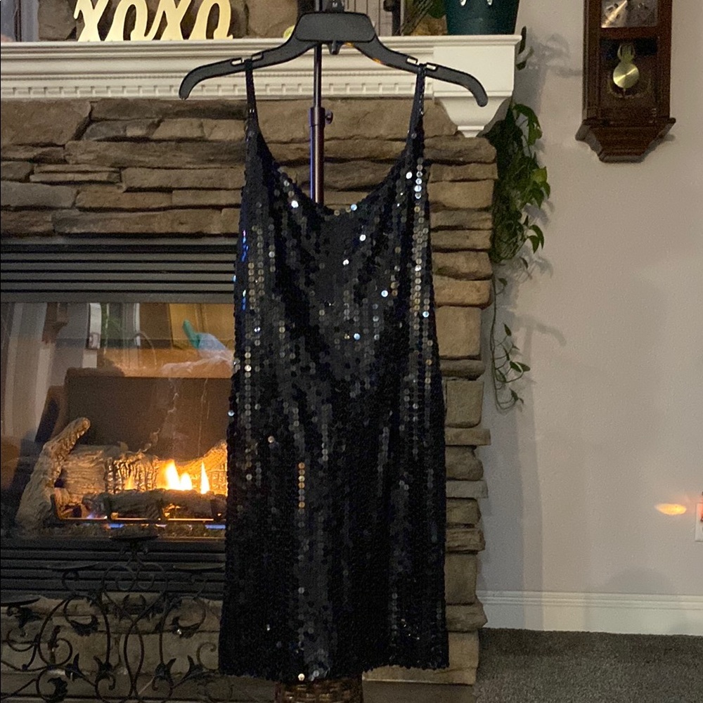 Black Sequin Dress